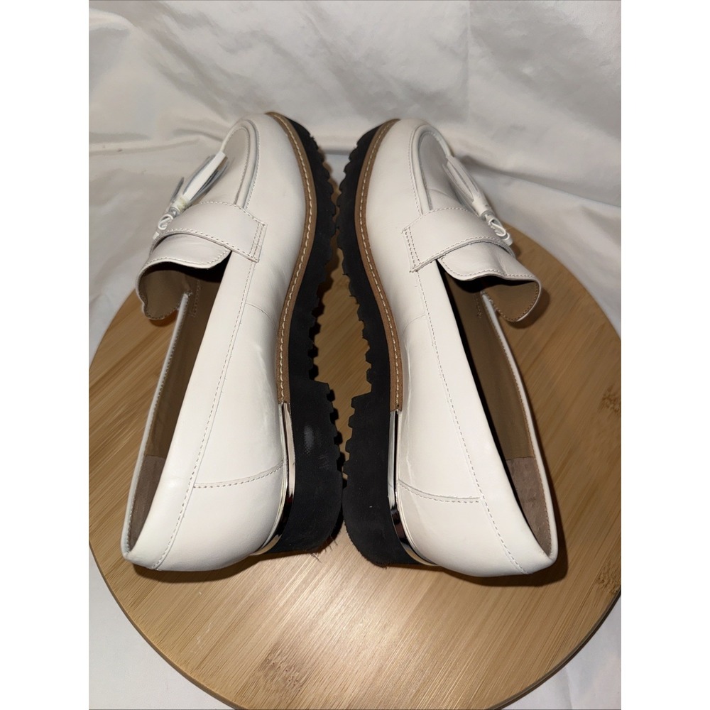 Franco sarto Carolyn White Tassel loafer slip on chunky 7.5 M Business Women - Picture 6 of 8